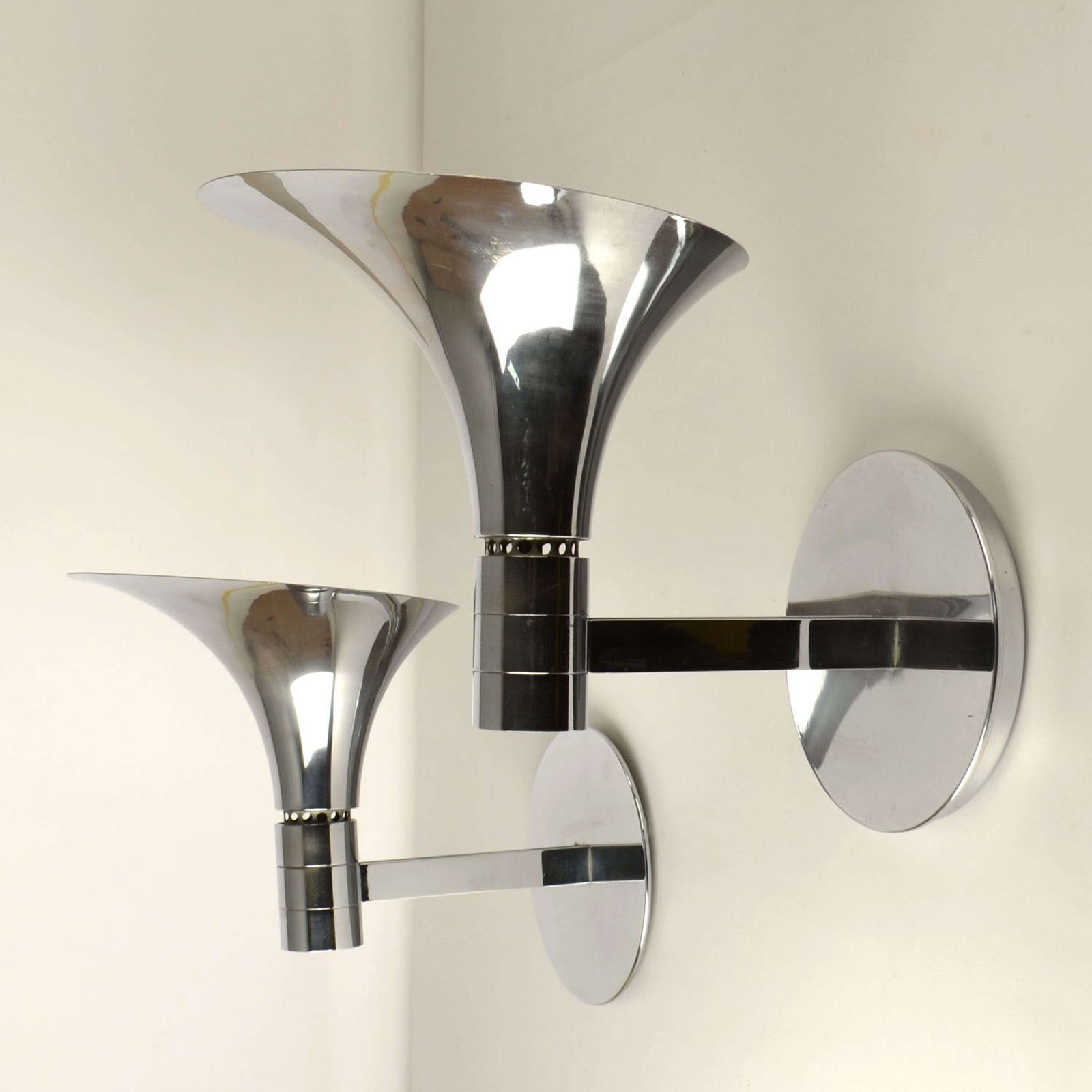 Pair Of Chrome Wall Lights By Franco Albini & Franca Heig 1960's Italy photo 3400.0