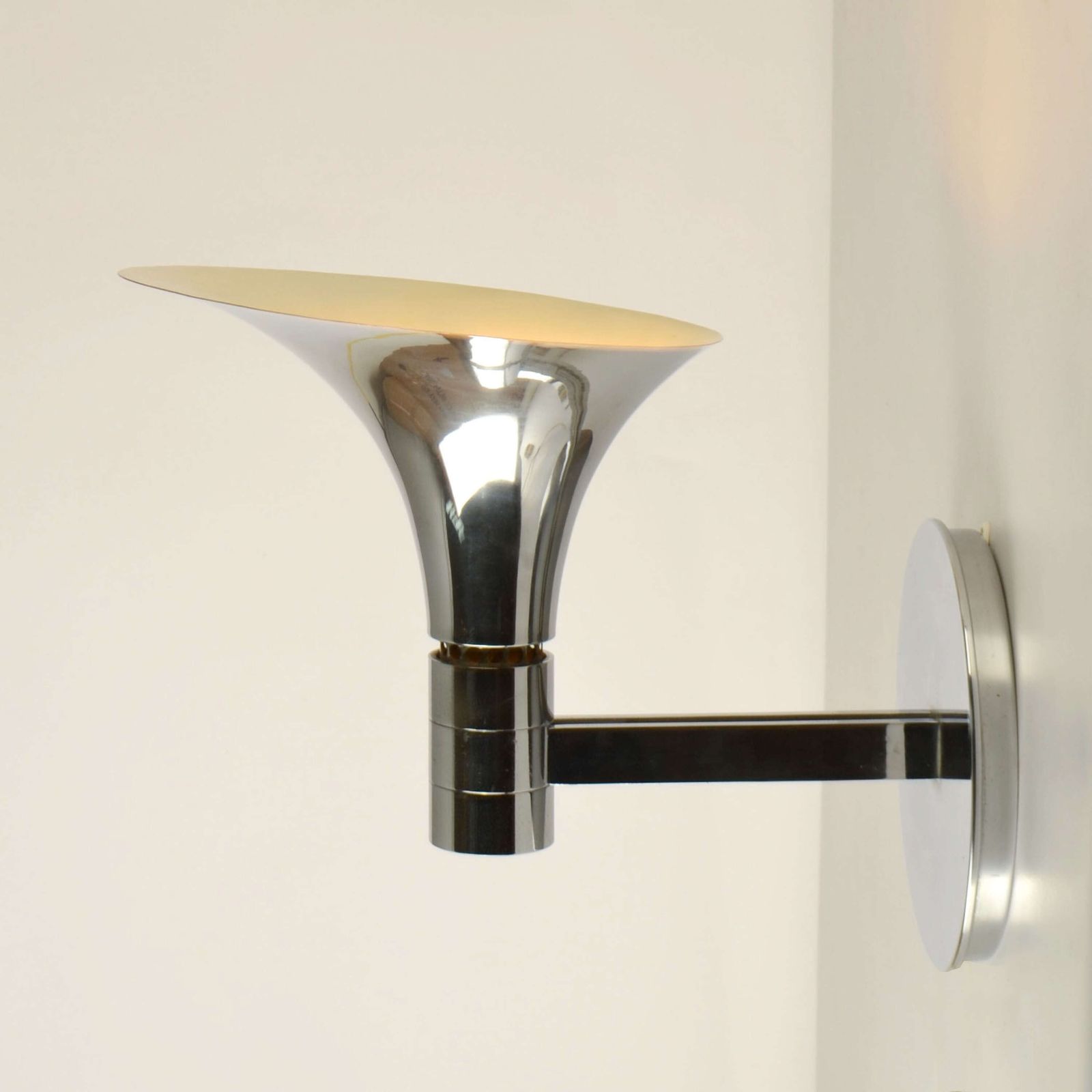 Pair Of Chrome Wall Lights By Franco Albini & Franca Heig 1960's Italy photo vintage