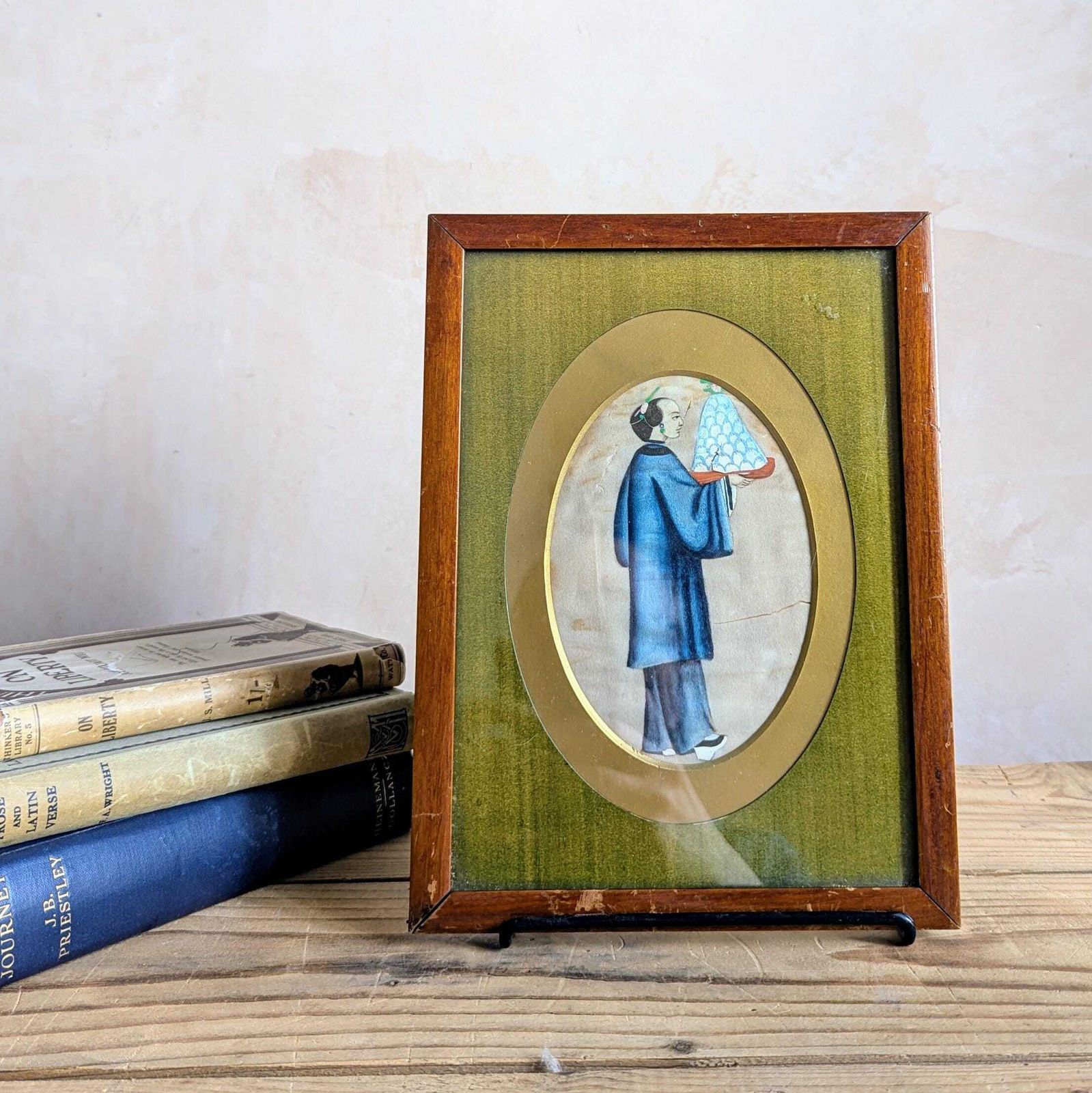 An Antique 19th Century Chinese Rice Paper Or Pithpainting photo furniture