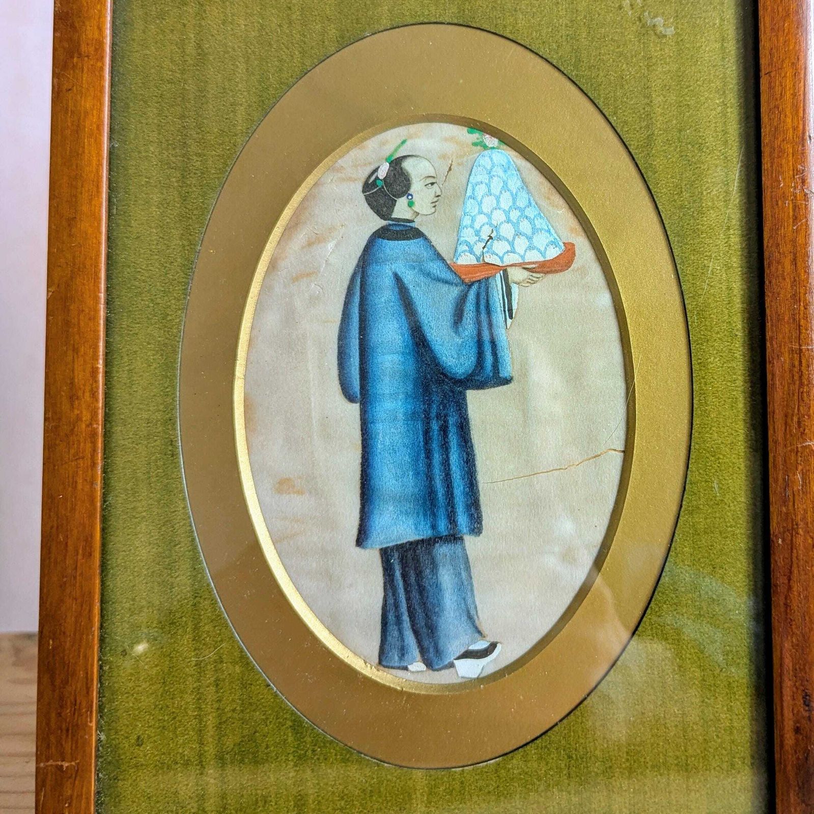 An Antique 19th Century Chinese Rice Paper Or Pithpainting photo for sale