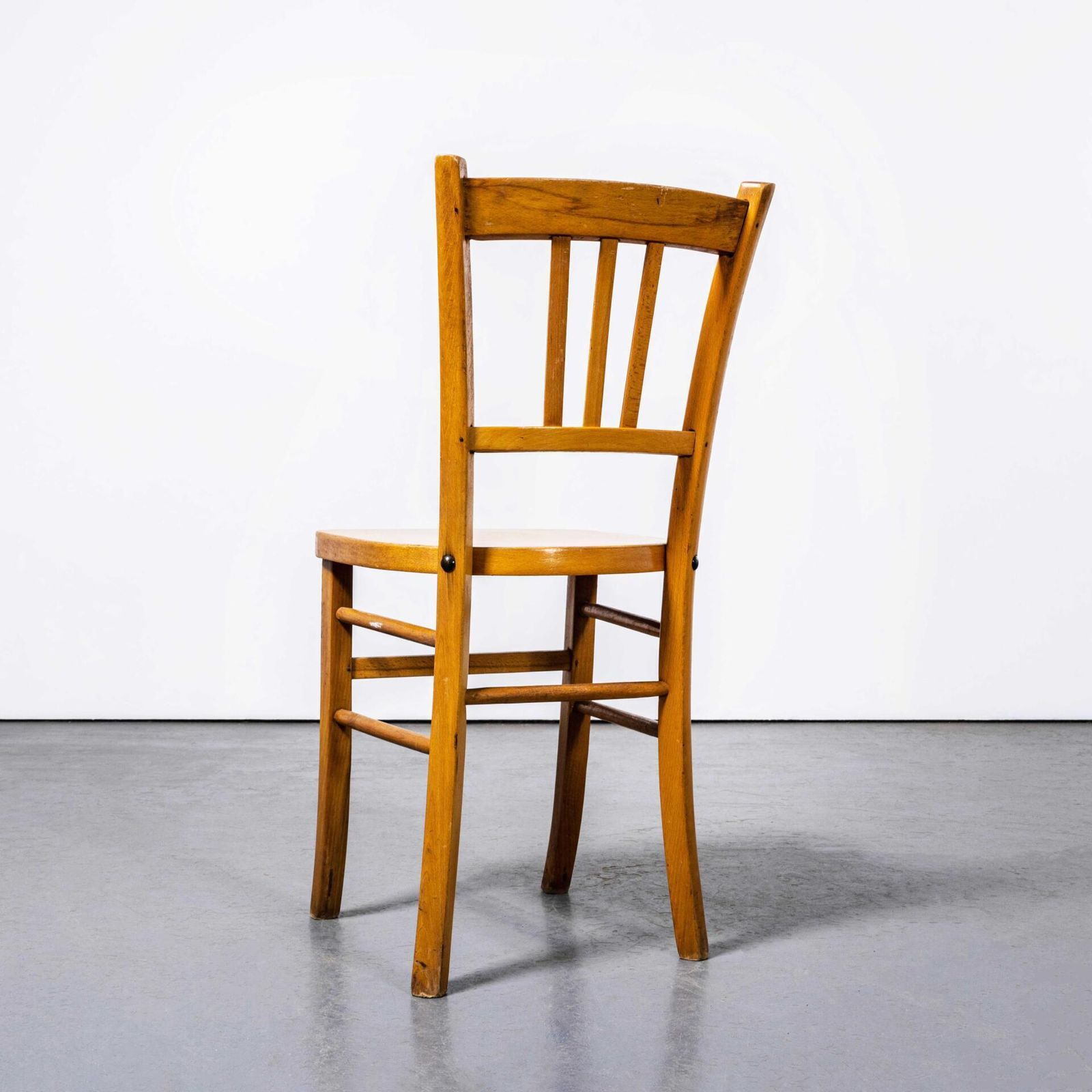 1950’s Blonde Farmhouse Dining Chairs With Square Legs – Set Of Six photo vintage
