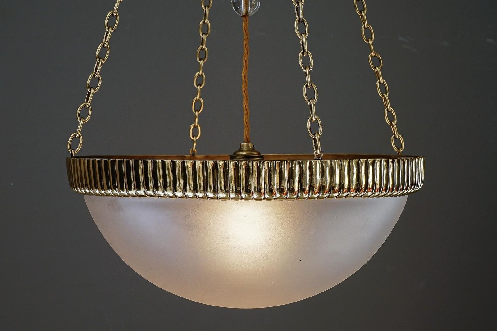 Otto Prutscher Chandelier With Original Glass Shade Vienna Around 1908 photo vintage