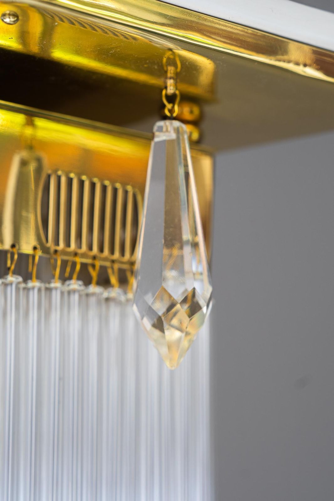 Art Deco Ceiling Lamp With Glass Sticks Vienna Around 1920s photo Lighting