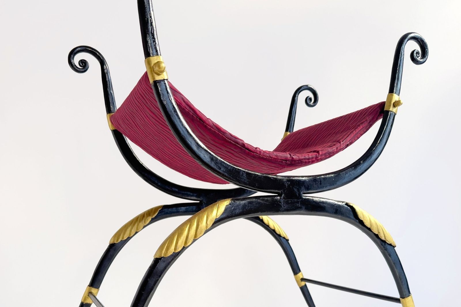 20th Century Stool In Wrought Iron Inspired By The Curule Chair, French Design photo 690.0