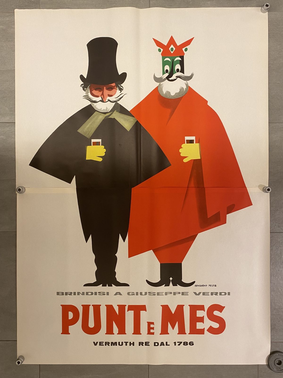 Punt E Mes, Brindisi A Giuseppe Verdi   Original Vintage Affiche Cm 200 X 140 photo for sale