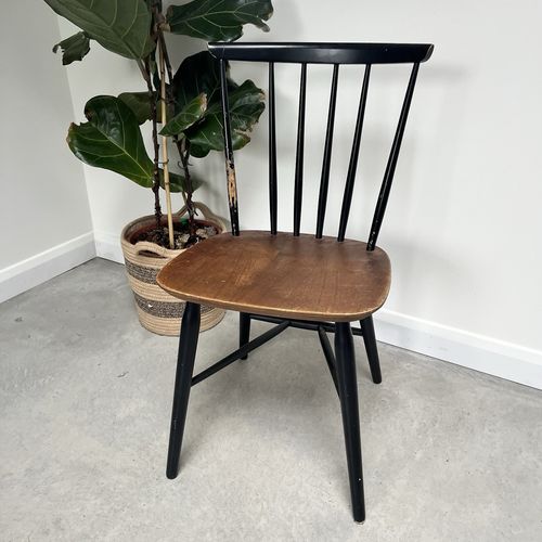Vintage Mid Century Danish Dining Chair By Farstrup 1970s Teak And Ebonised photo for sale