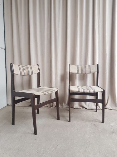 Vtg Mid Century Pair Set 2 Danish Dining Chairs By Erik Buch Scandi Retro R758 photo furniture
