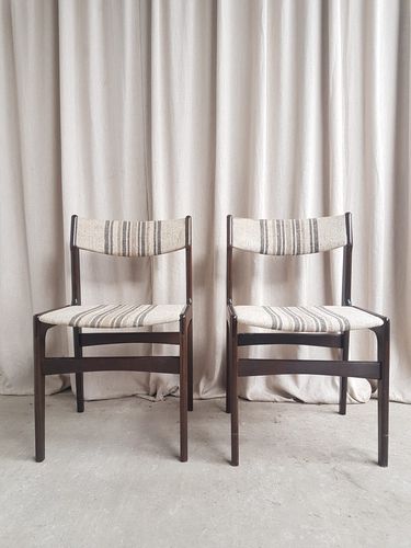 Vtg Mid Century Pair Set 2 Danish Dining Chairs By Erik Buch Scandi Retro R758 photo 293.25