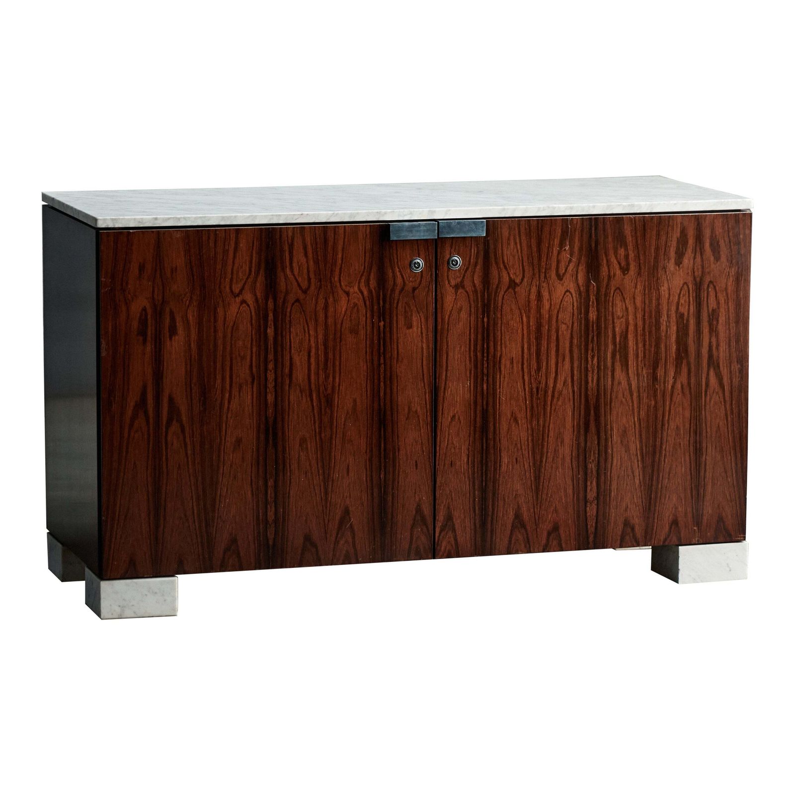 Carrara Marble And Rosewood Cabinet By Alfred Hendrickx, Belgium, 1960s