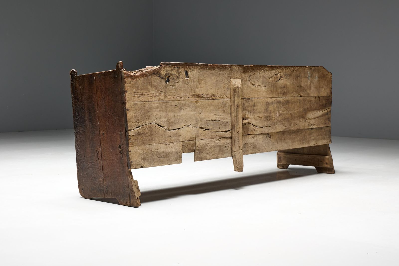 4274.0 Primitive Wabi Sabi Bench, France, 19th Century photo