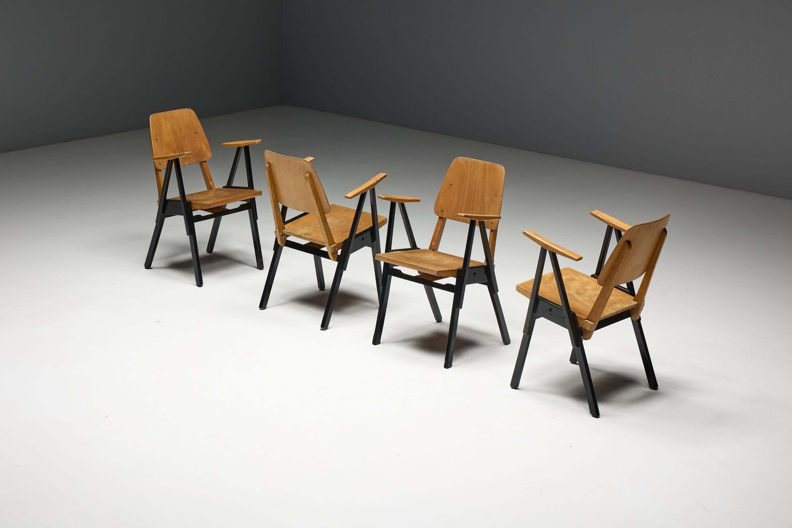 Palais De Tokyo Armchairs By Ermeloo Zwager, Netherlands, 1950s photo vintage