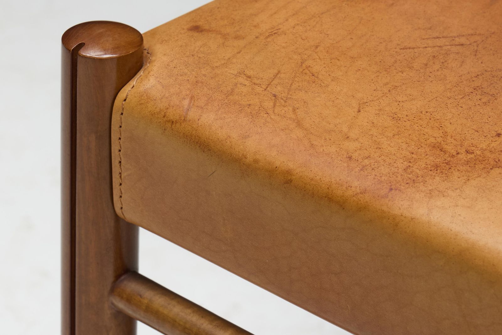 Cognac Leather Dining Chairs, Italy, 1960s photo vintage