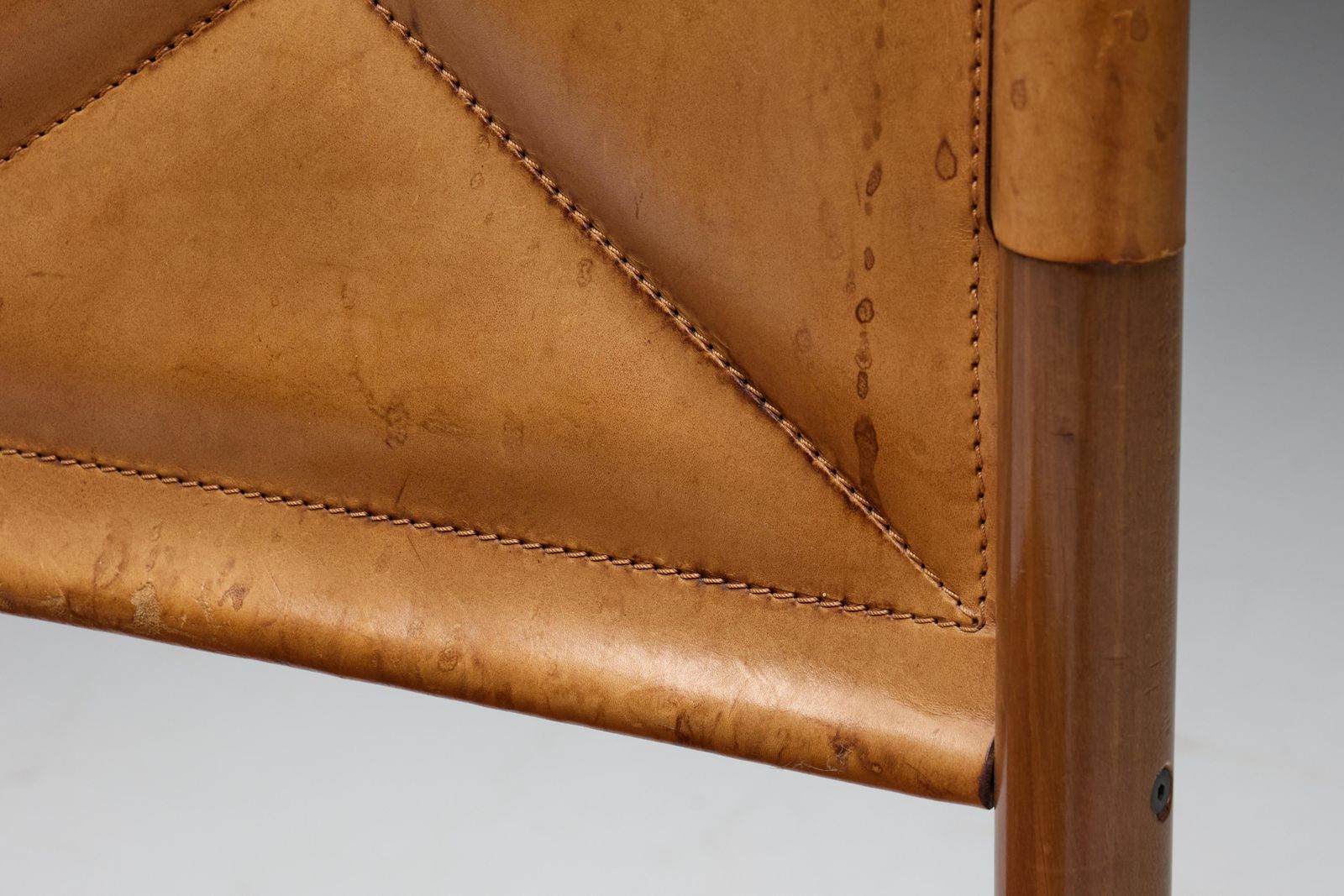 Furniture Cognac Leather Dining Chairs, Italy, 1960s photo