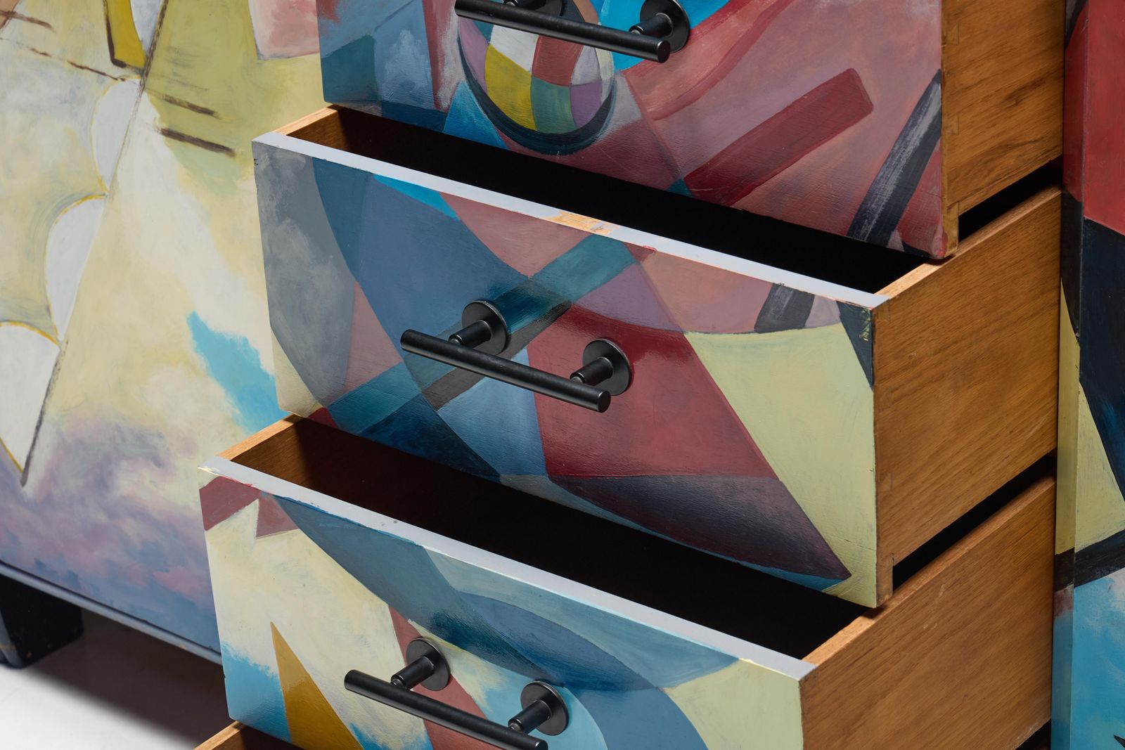 5738.0 Art Deco Buffet Painted In The Style Of Kandinsky, Belgium, 1980s photo