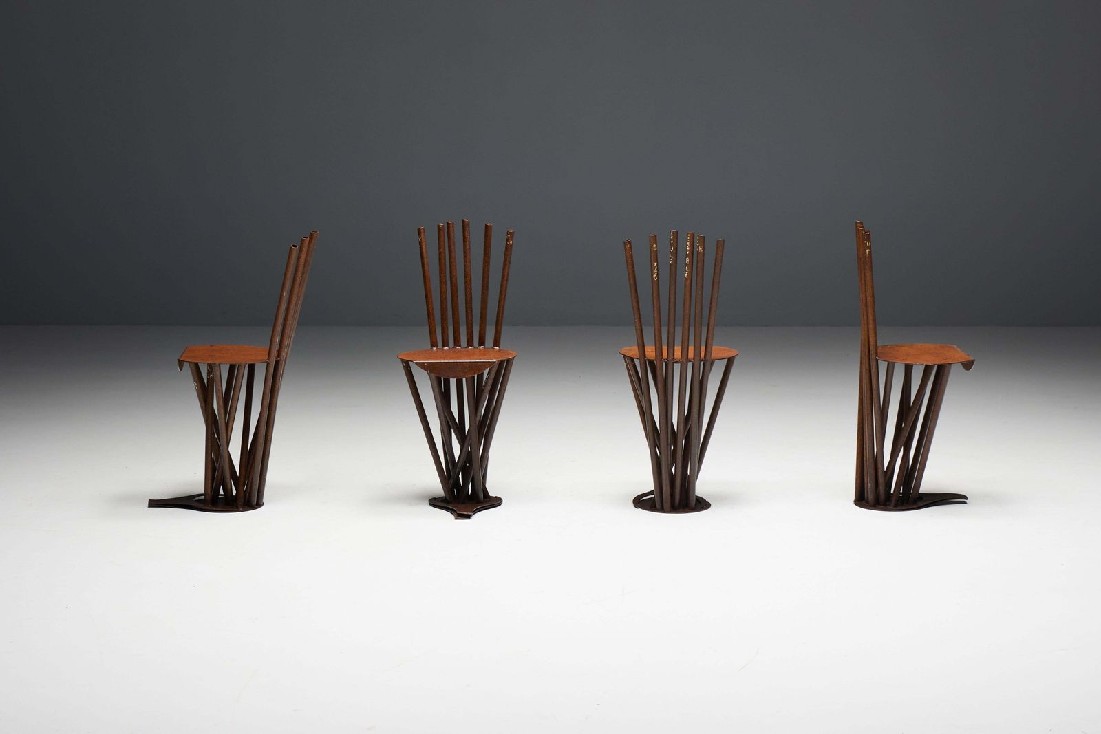 Industrial Wabi Sabi Primitive Chairs, France, 1950s photo vintage