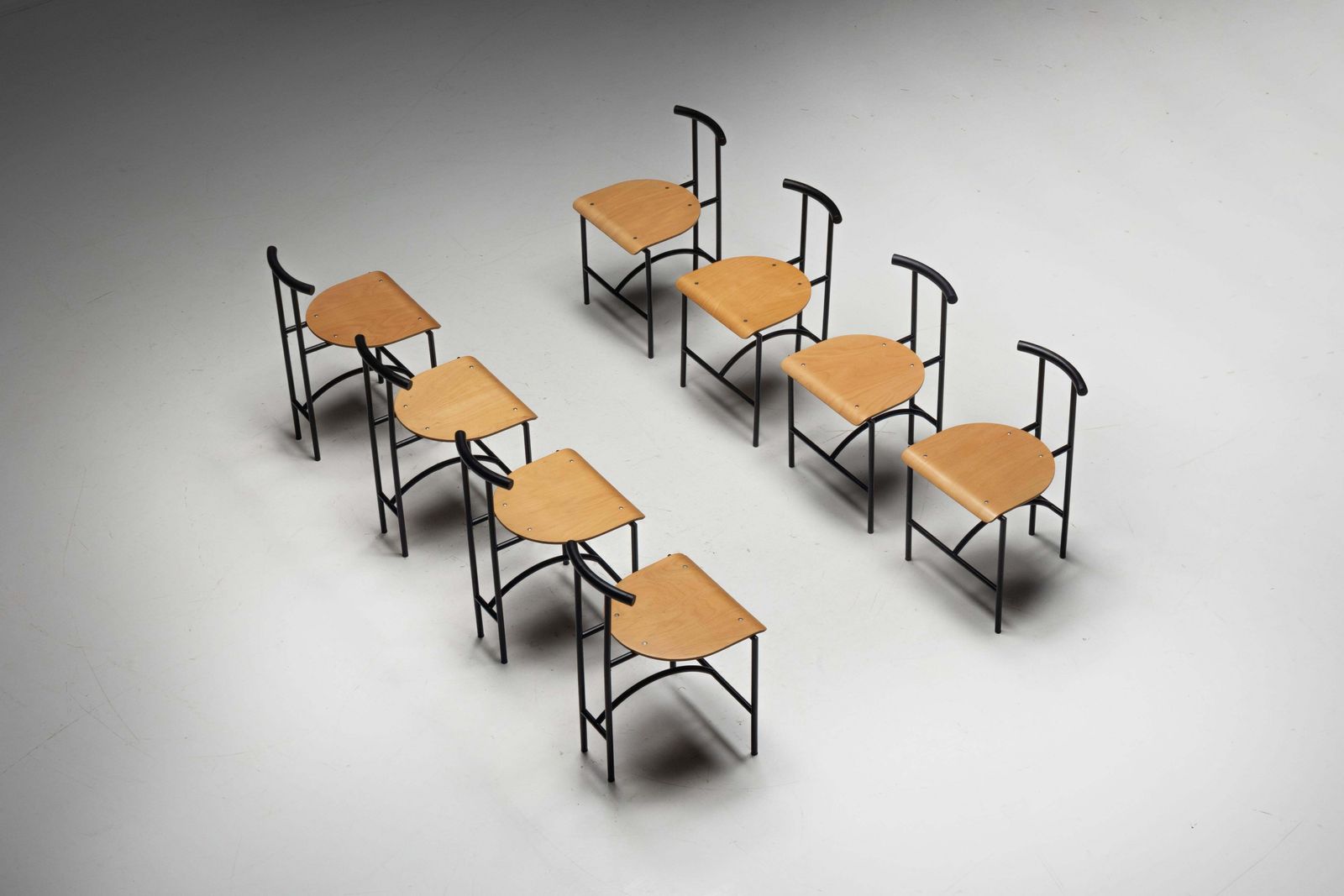 Postmodern "Tokyo" Dining Chairs By Rodney Kinsman For Bieffeplast, Italy, 1980s photo for sale