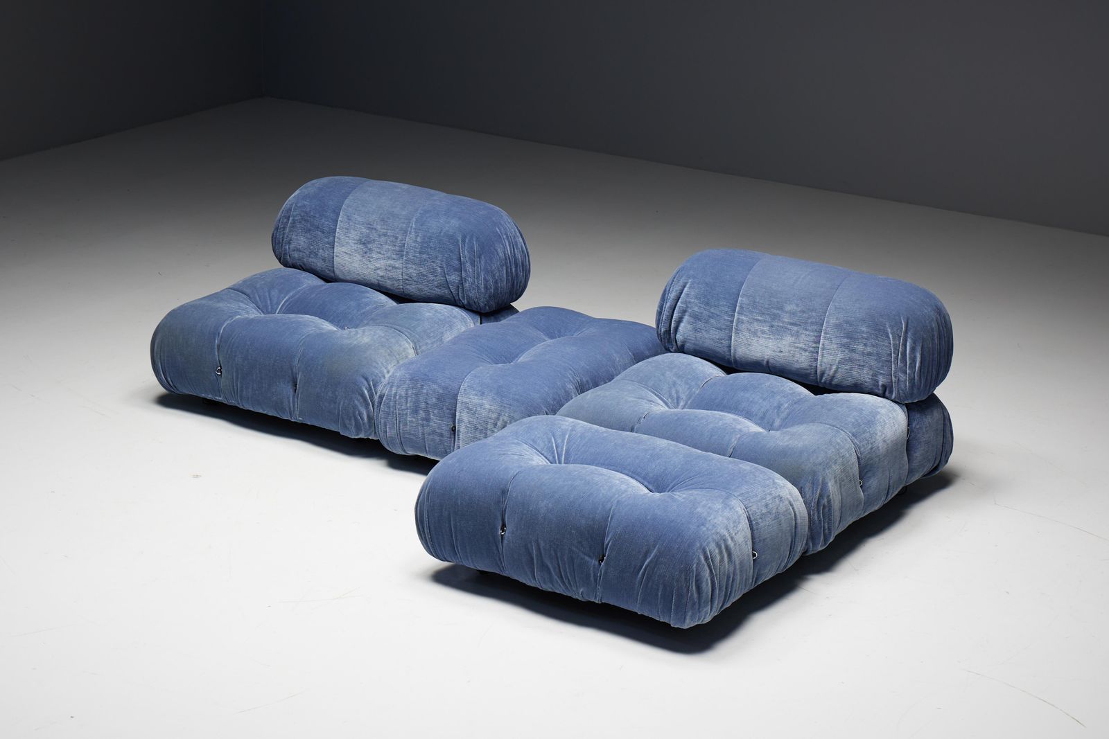 Blue Velvet Camaleonda Sofa By Mario Bellini For B&B Italia, Italy, 1970s photo 17253.0