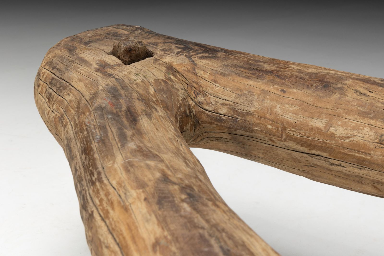 Wabi Sabi Primitive Tripod Stool, France, 18th Century photo vintage