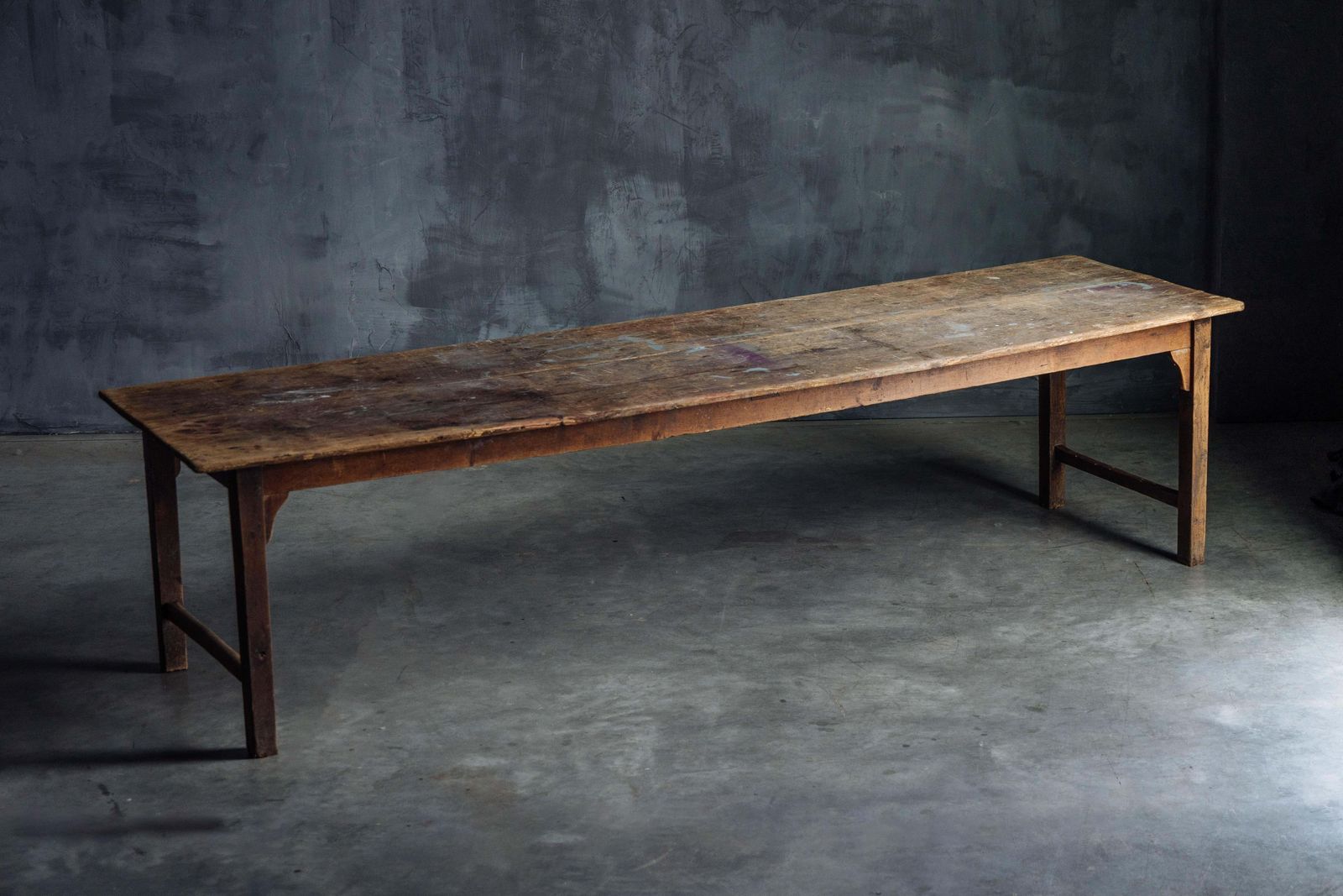 photo vintage Rustic Primitive Farmhouse Dining Table, France, 19th Century