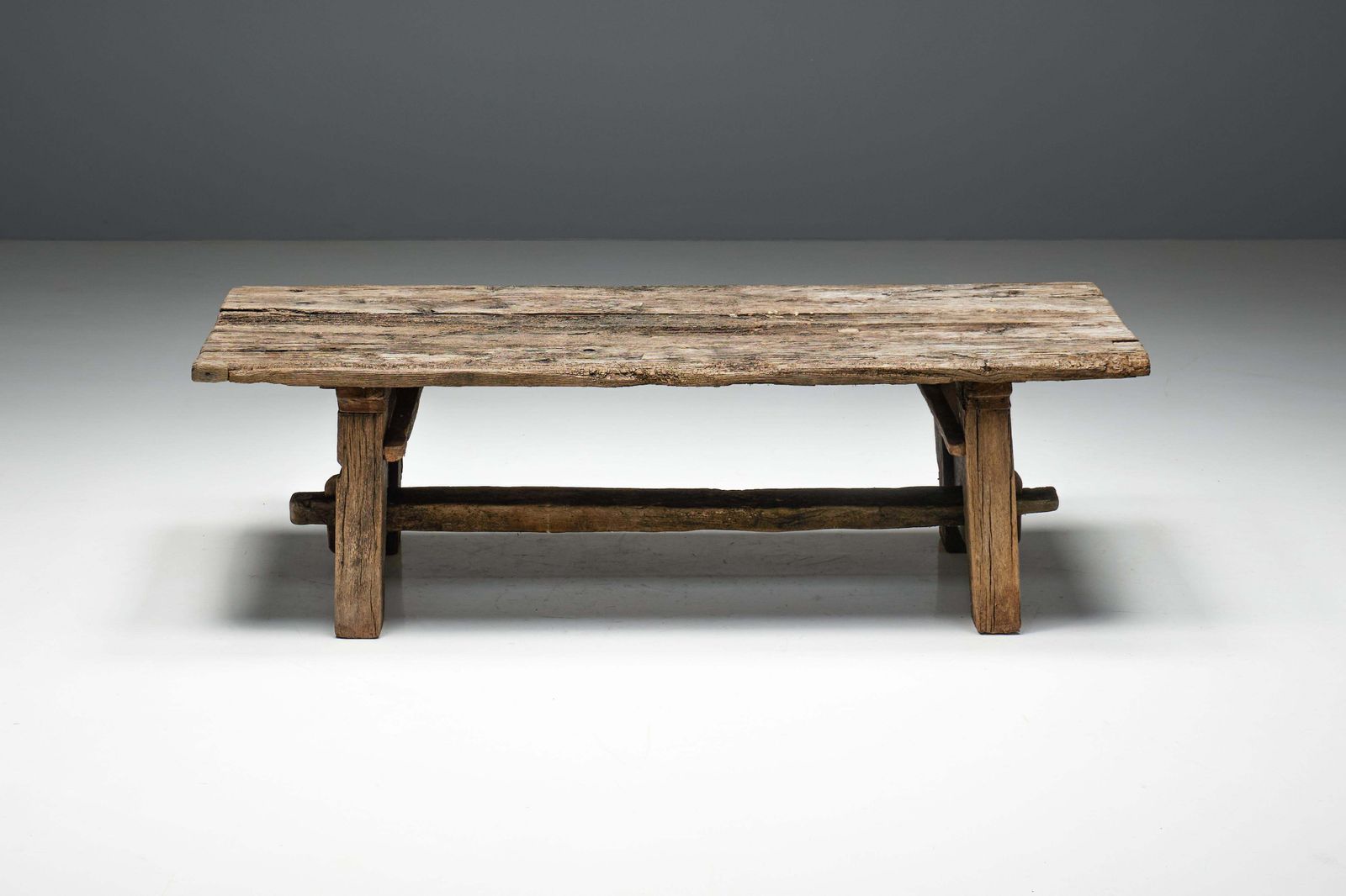 Furniture Primitive Wabi Sabi Side Table, France, 19th Century photo