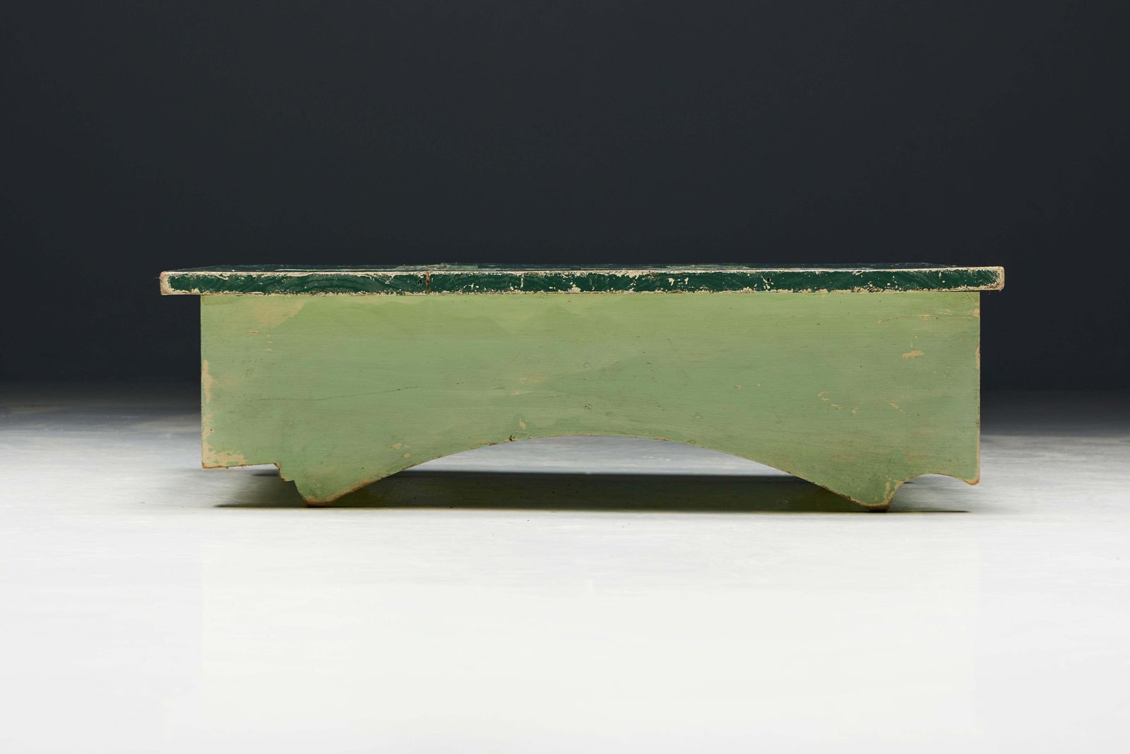Green Art Populaire Side Table, France, 19th Century photo Furniture