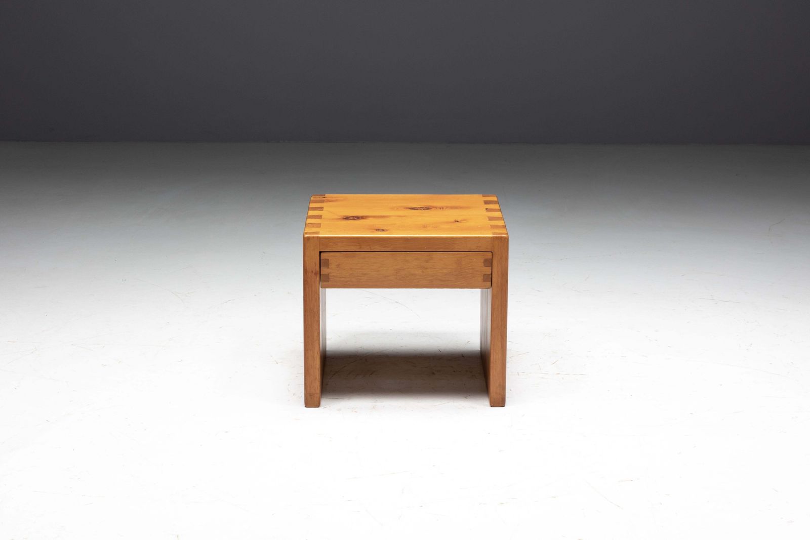 Pine Bedside Table Inspired By Charlotte Perriand, France, 1960s photo for sale