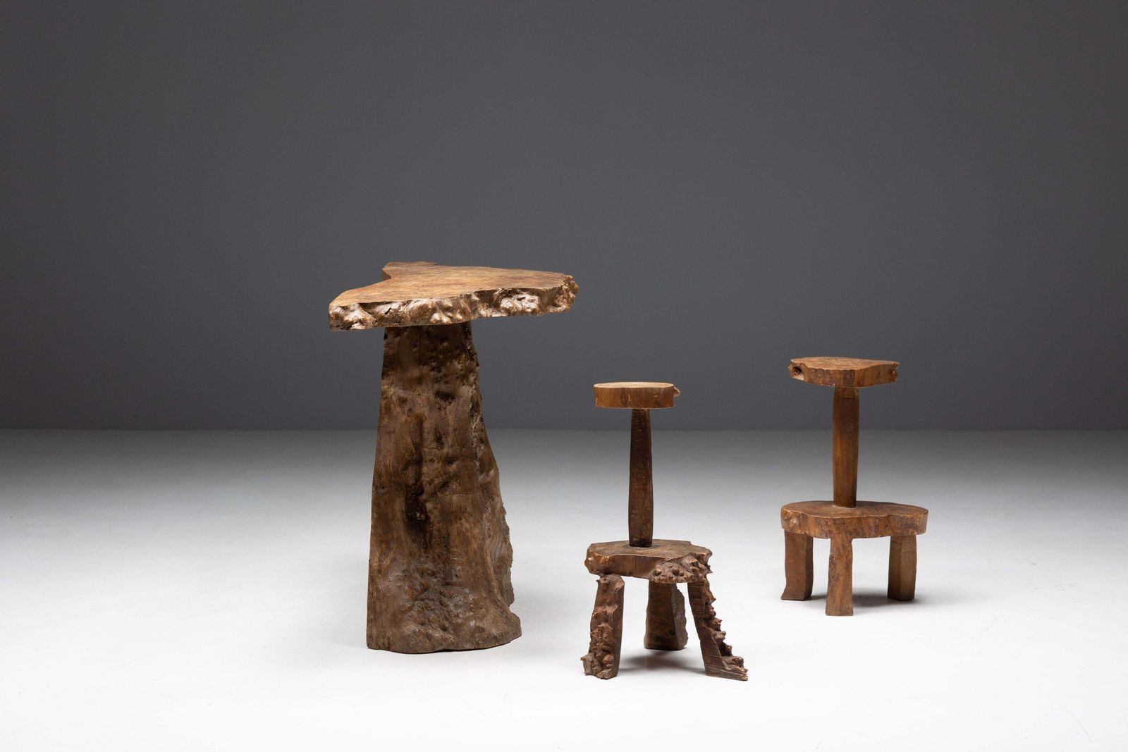 Monoxylite Wabi Sabi Bar Set, France, 1950s photo Furniture