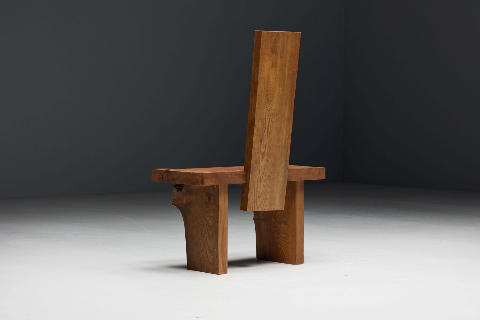 photo furniture Brutalist Monoxylite Chair, France, 1950s