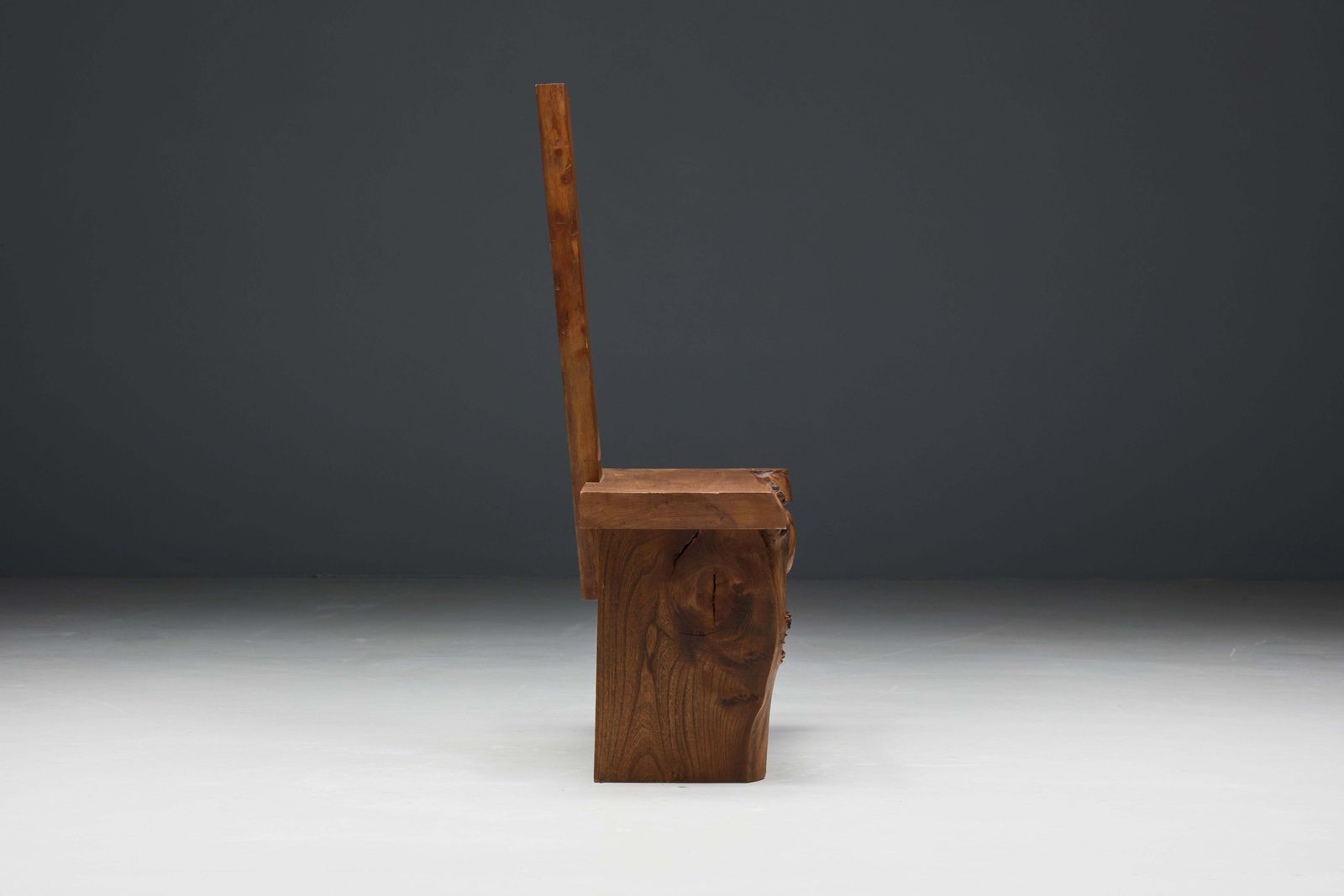 photo for sale Brutalist Monoxylite Chair, France, 1950s