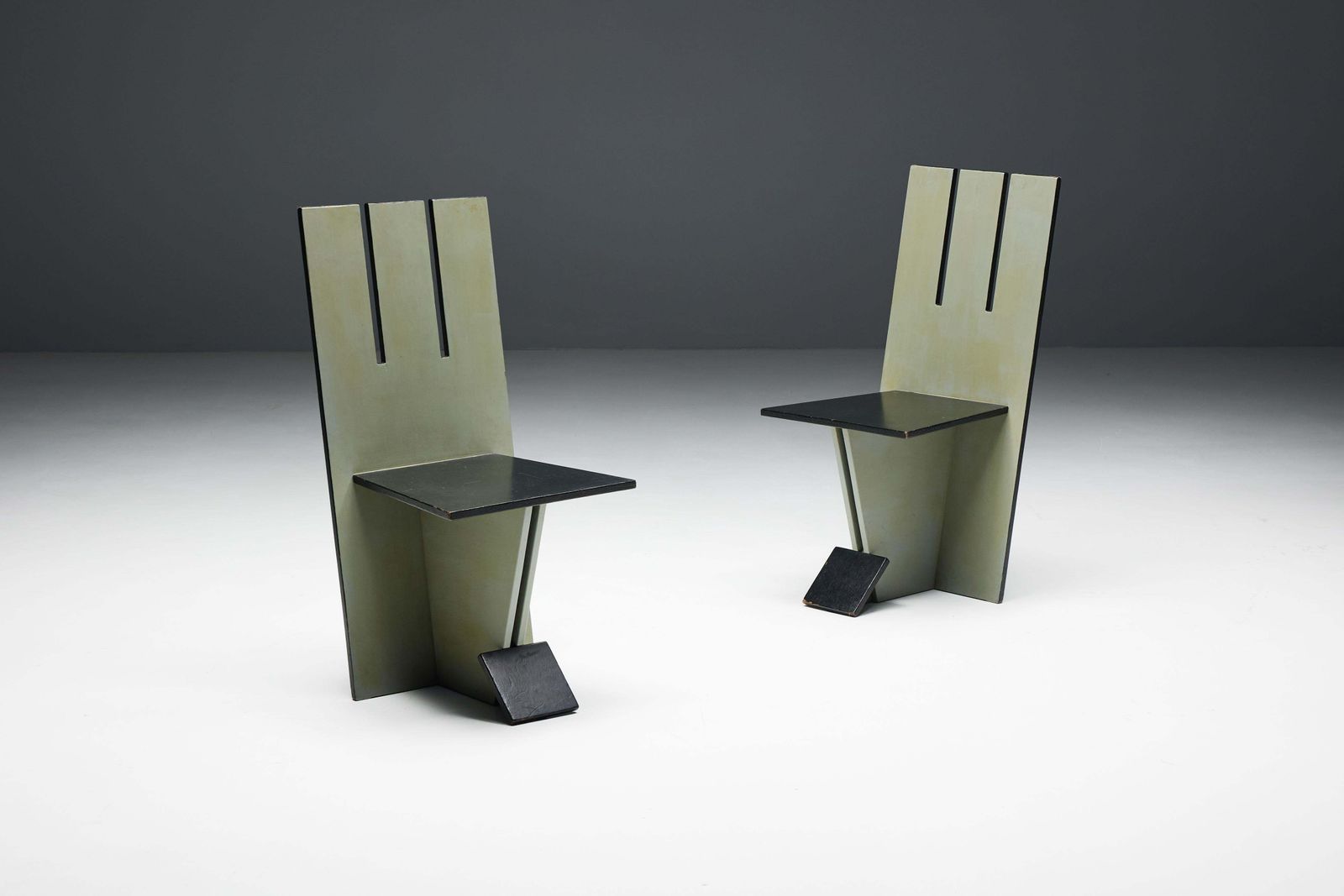 Dining Chairs In The Style Of De Stijl Movement, Netherlands, 1950s photo vintage