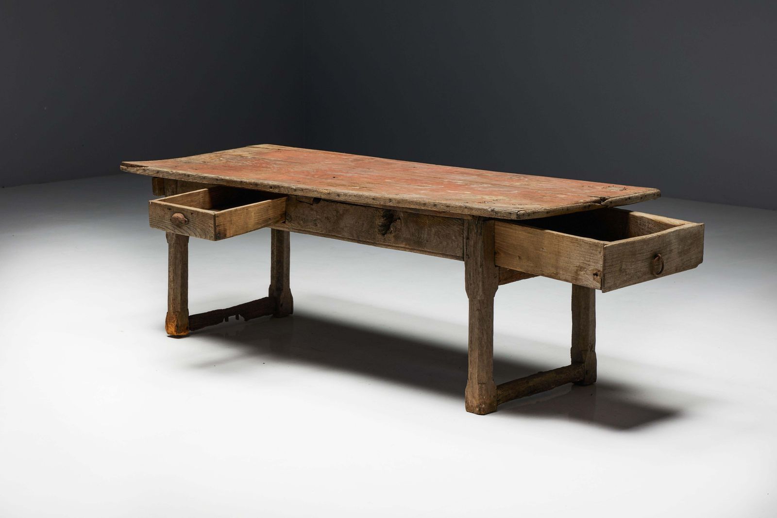 Rustic Travail Populaire Dining Table, France, Early 19th Century photo vinterior