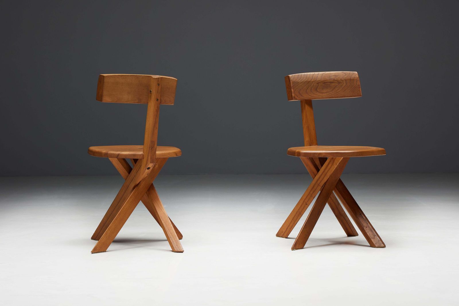 S34 Dining Chairs By Pierre Chapo, France, 1970s