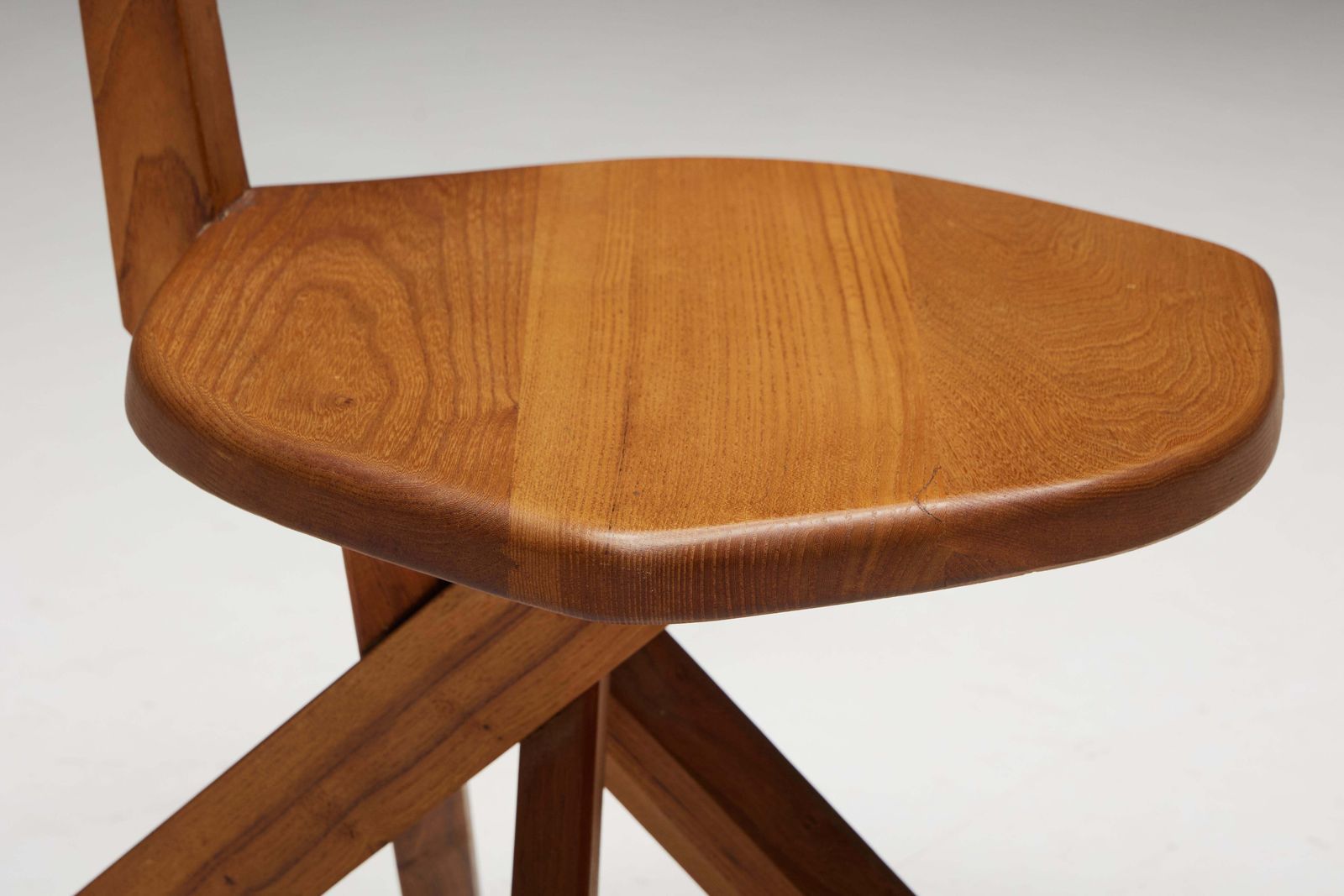 photo furniture S34 Dining Chairs By Pierre Chapo, France, 1970s