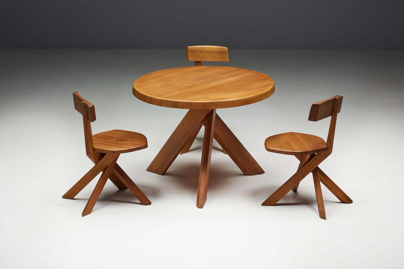 8755.0 S34 Dining Chairs By Pierre Chapo, France, 1970s photo
