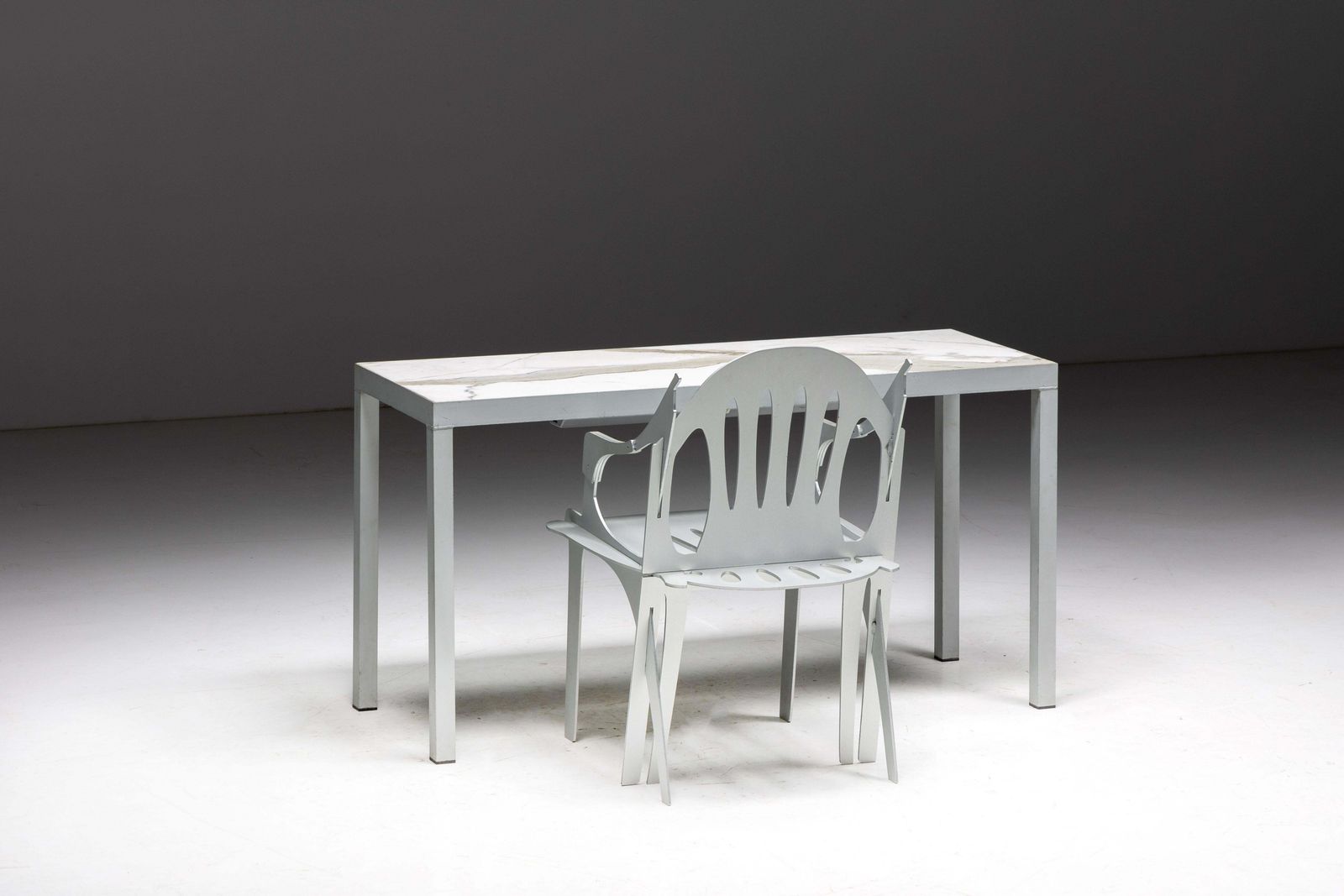 Furniture Carrara Marble Console Table By Philippe Starck, France, 1990s photo