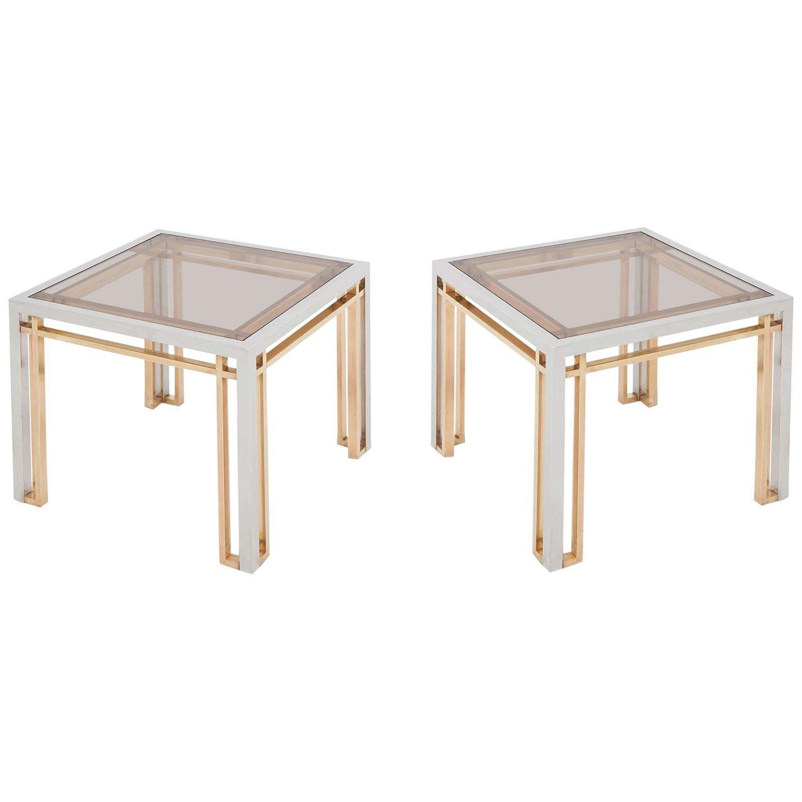 Romeo Rega Side Tables In Chrome, Brass And Glass photo furniture