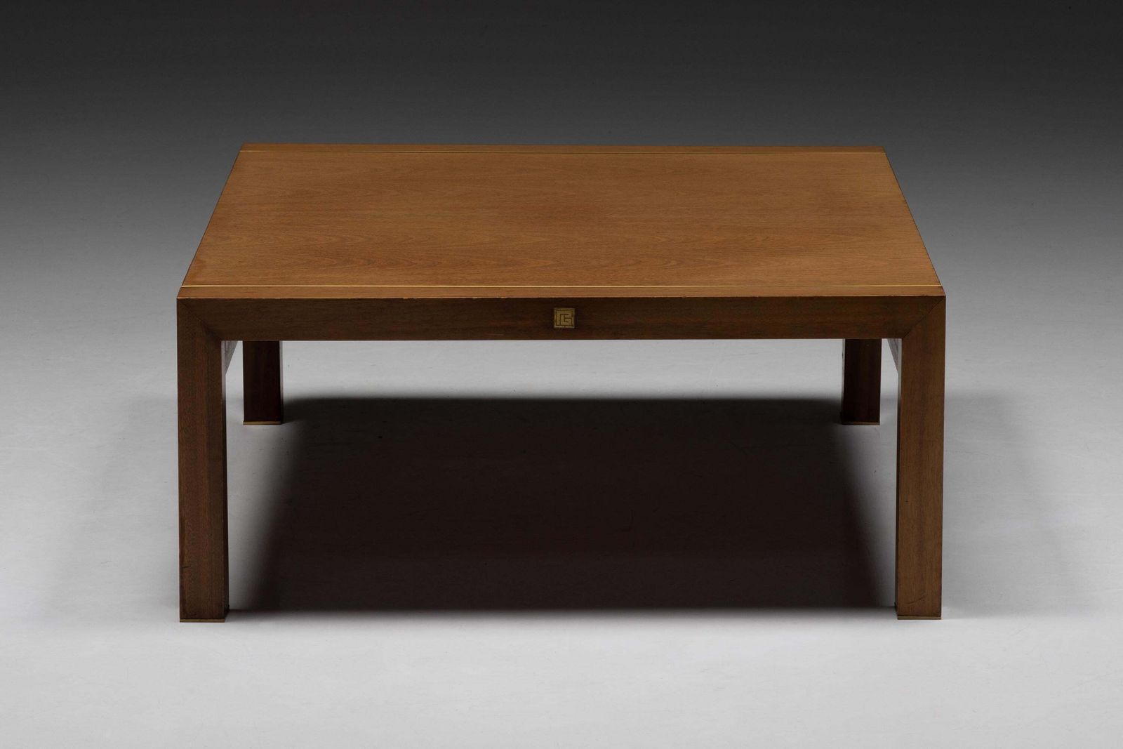 Walnut And Brass Coffee Table By Pierre Balmain, France, 1980s photo furniture