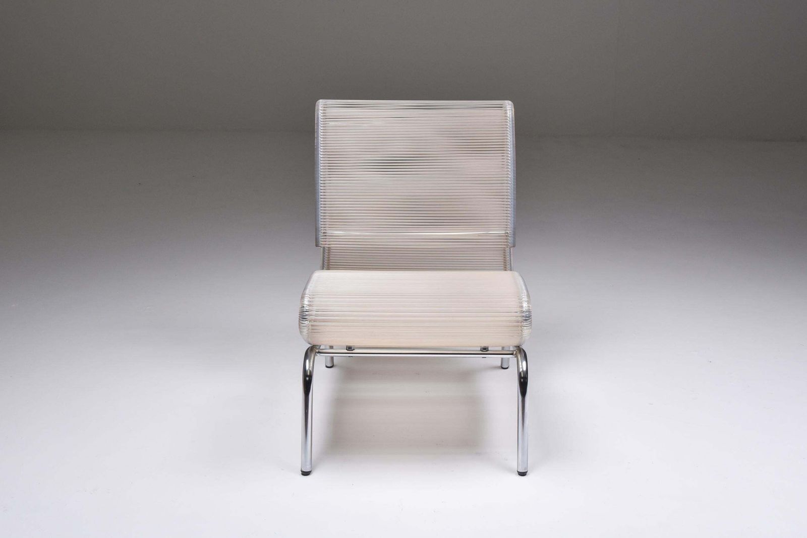 6791.0 Post Modern Pair Of Easy Chairs In Chrome & Plastic Wire, 1960s photo