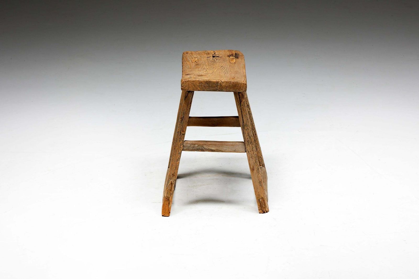Rustic Folk Art Stool, France, Early 20th Century photo Furniture
