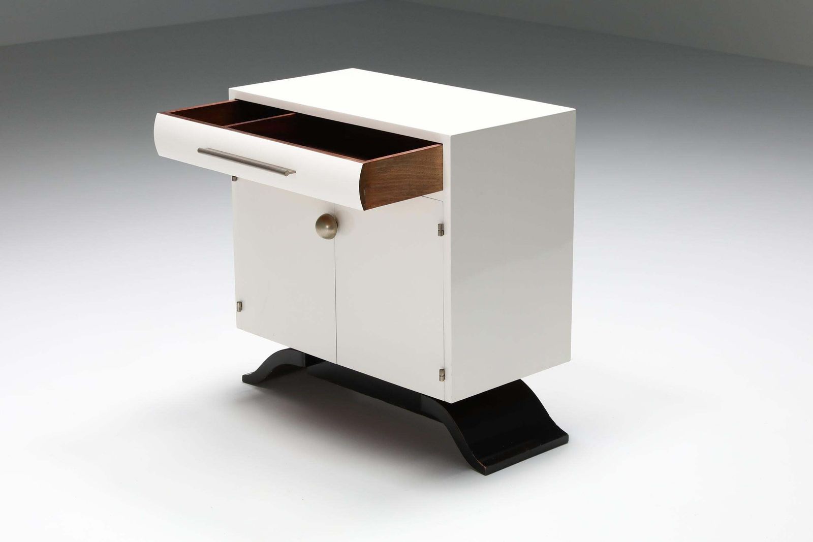 Art Deco White Cabinet By Charles Van Beerleire, Belgium, 1930s photo Furniture