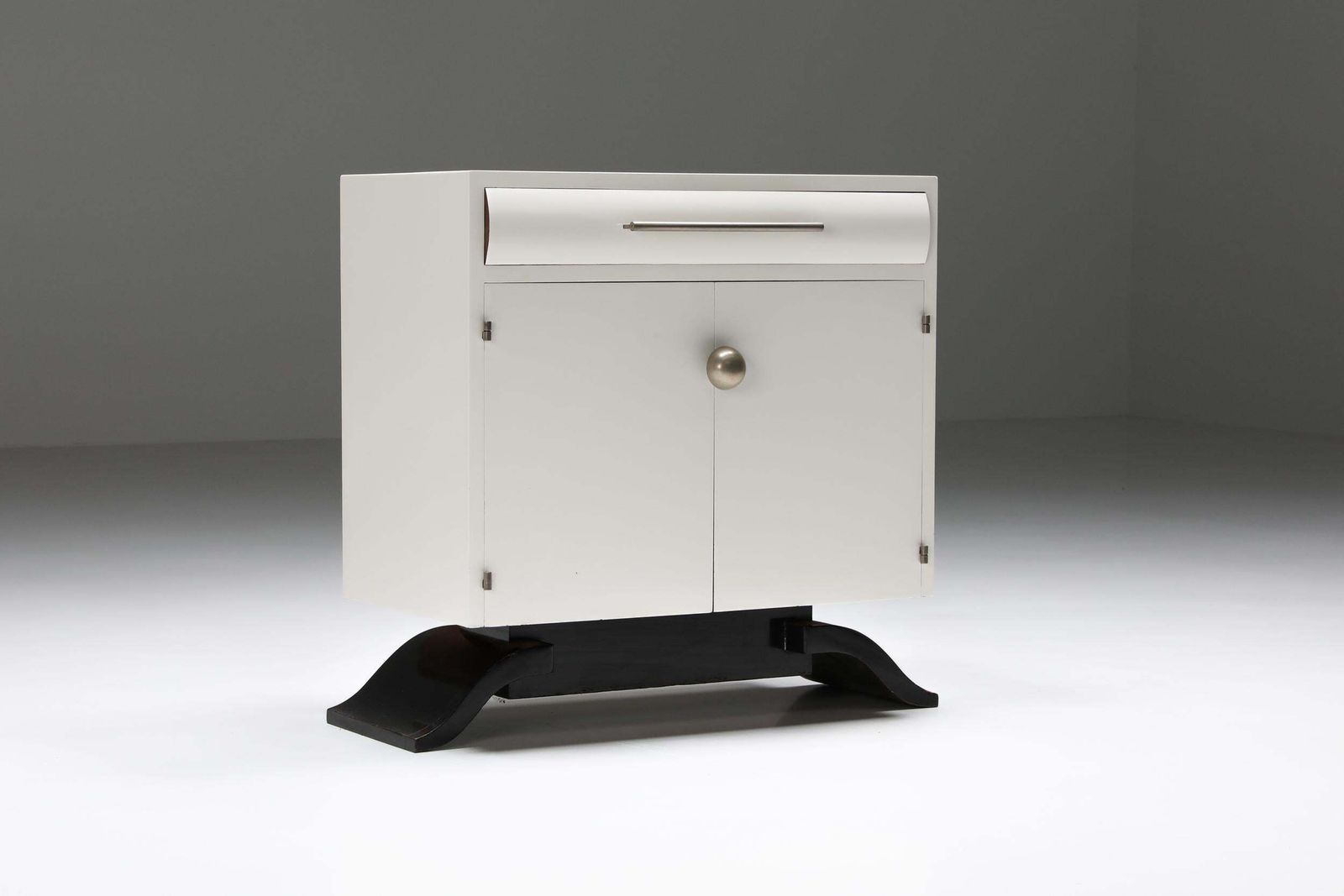 Art Deco White Cabinet By Charles Van Beerleire, Belgium, 1930s photo vinterior
