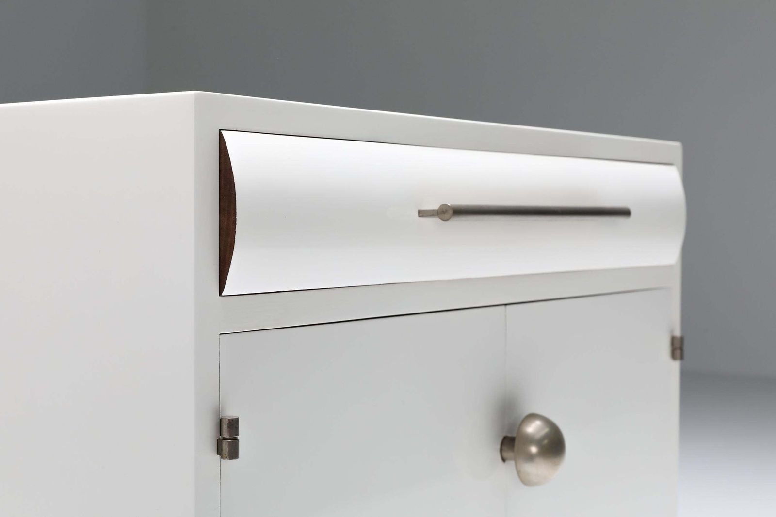 Art Deco White Cabinet By Charles Van Beerleire, Belgium, 1930s photo buy