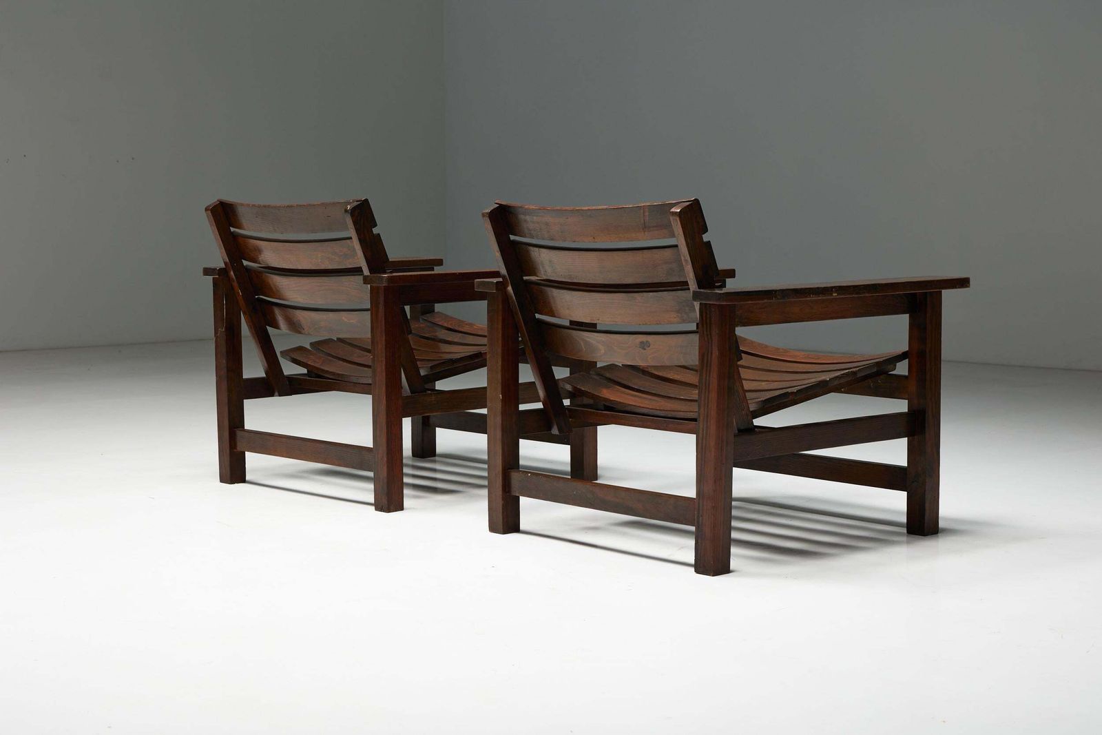 Brutalist Lounge Chairs, France, 1970s photo Furniture