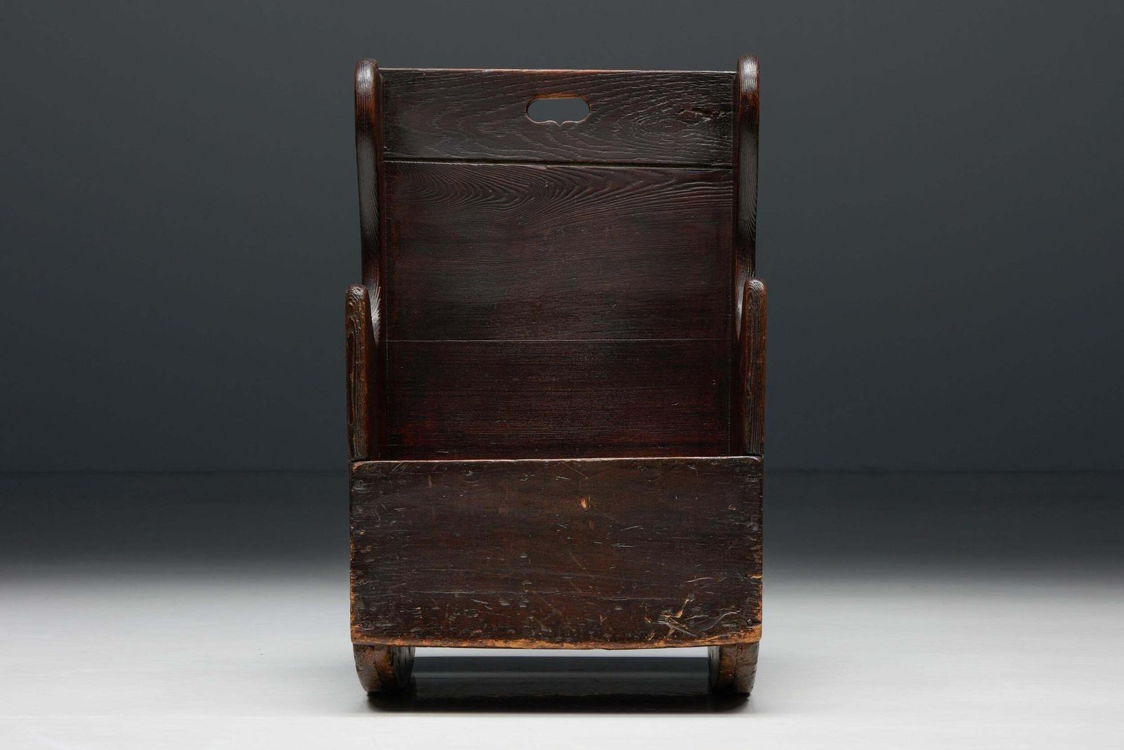 Curved Children's Rocking Chair, France, 19th Century photo for sale