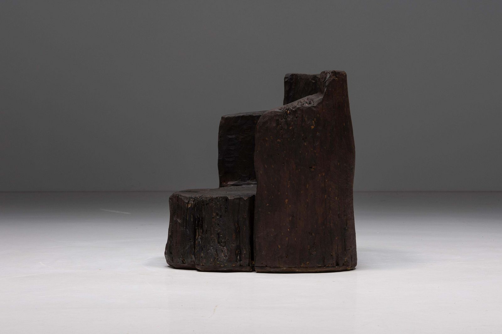 Brutalist Monoxylite Armchairs, France, 1980s photo 4036.0