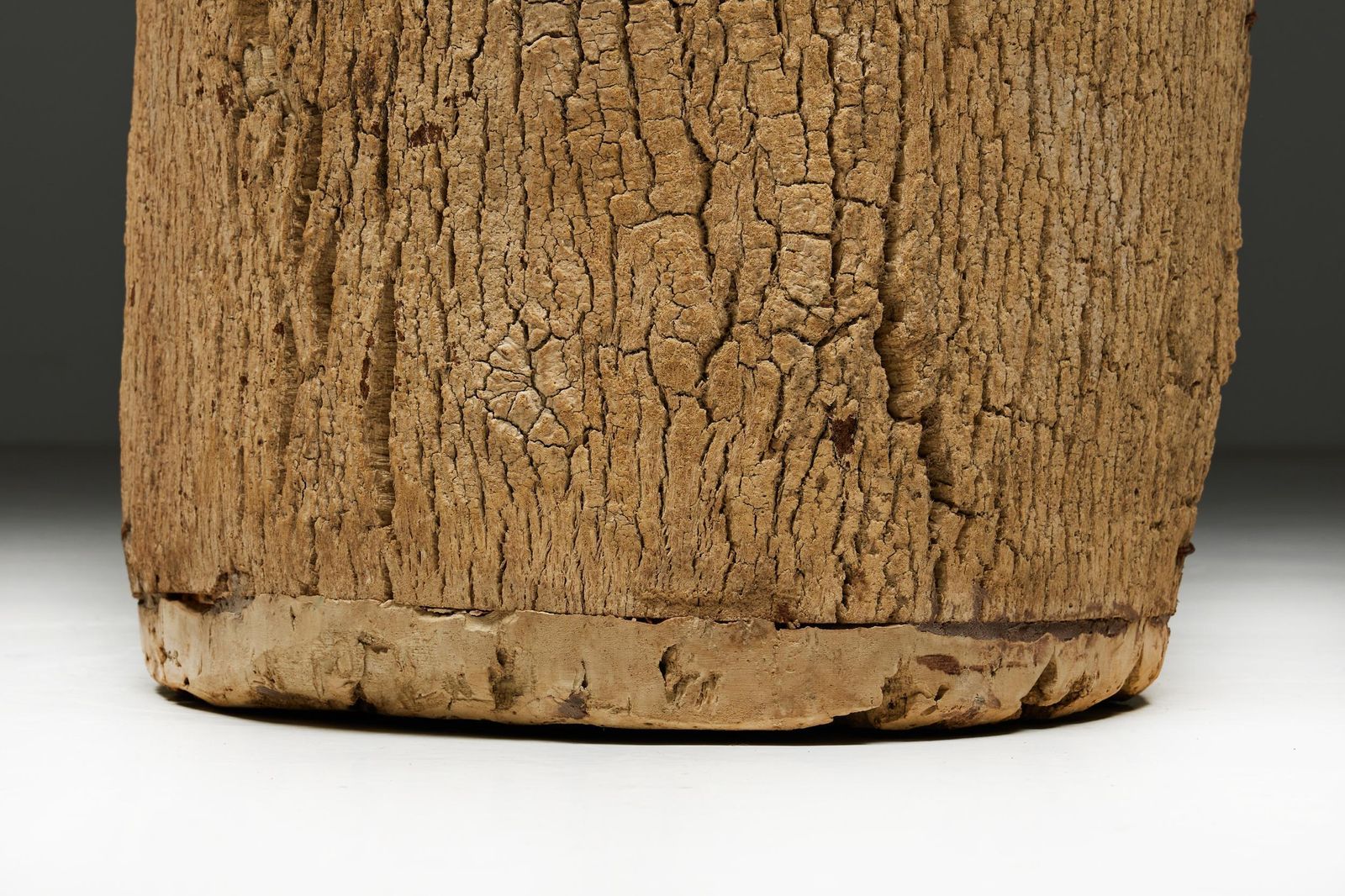 photo furniture Artisanal Tree Trunk Planter, France, 19th Century