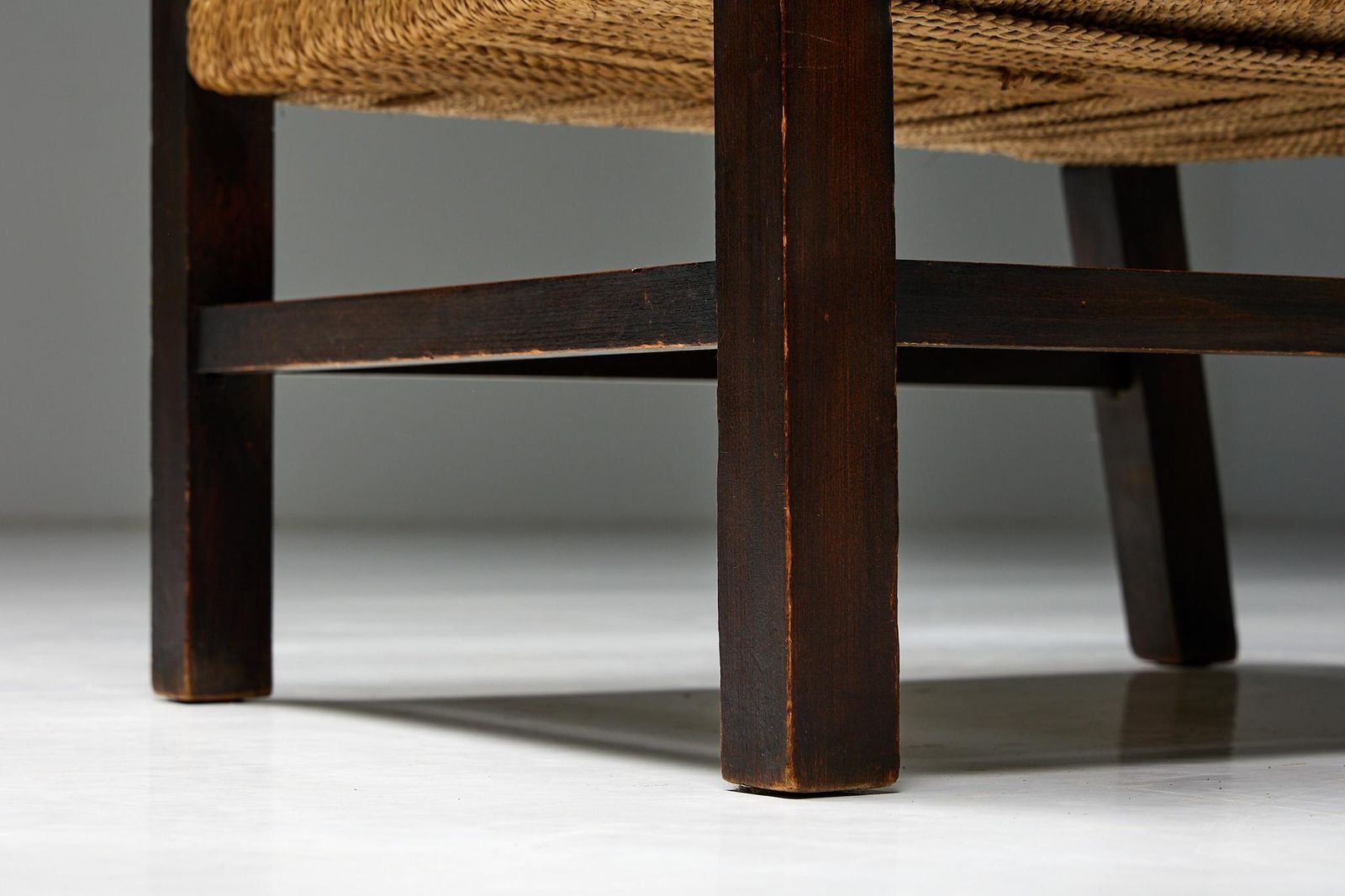 photo furniture Easy Chair In Solid Wood And Rope, France, 1930s
