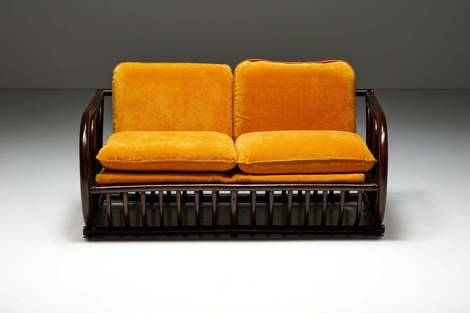 Two Seater Italian Bamboo Bench, 1970s photo furniture