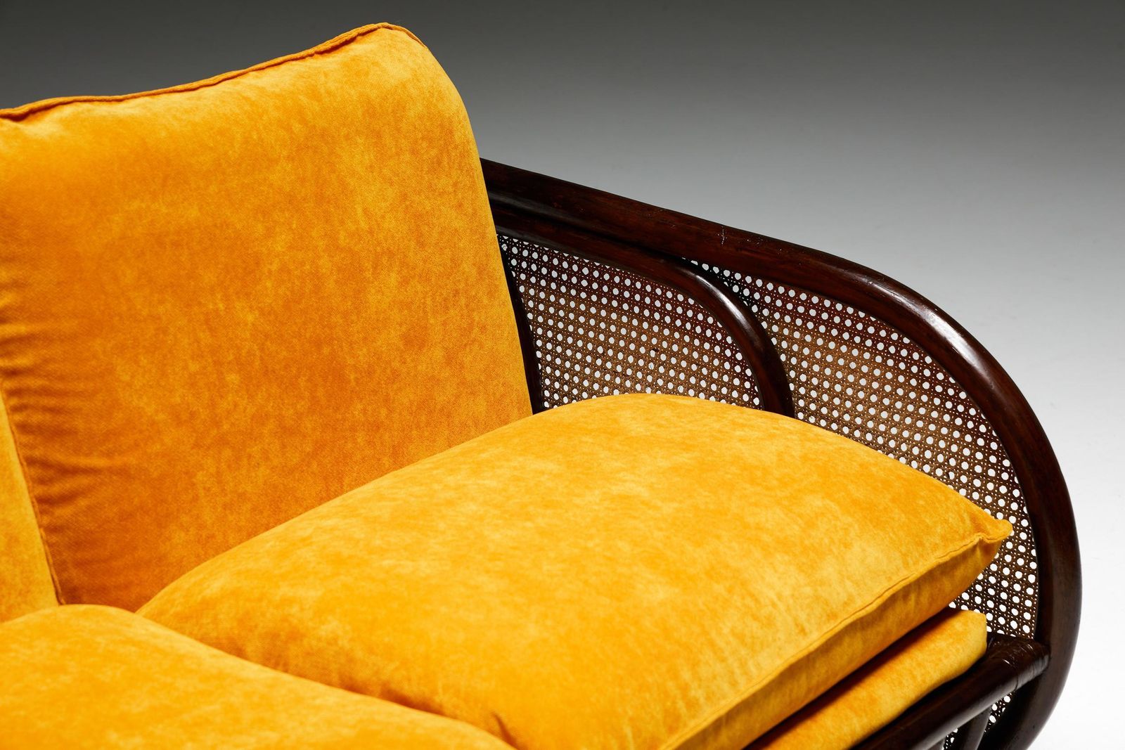Two Seater Italian Bamboo Bench, 1970s photo buy
