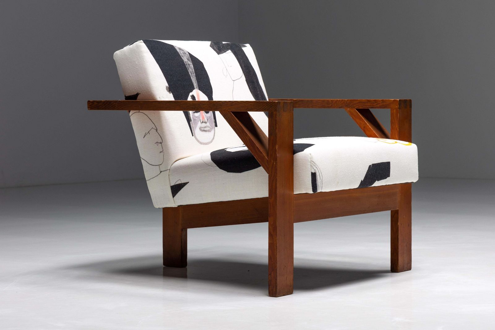 Dutch Modernist Chair In Pierre Frey Fabric, 1960s photo 6411.0